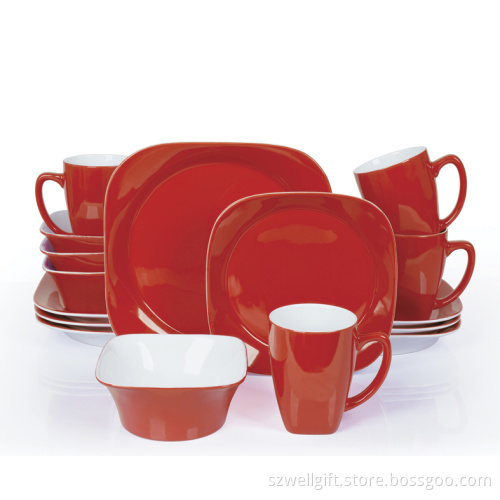 16PCS Square Stoneare Dinner Set (TS-208R)